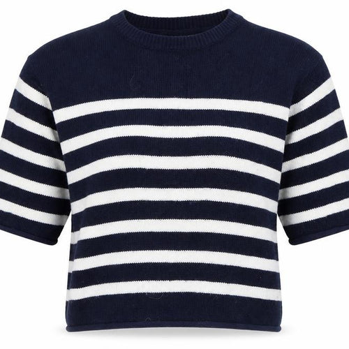 Dorothy Perkins Womens Blue Crew Neck Striped Acrylic Pullover Jumper Size 10
