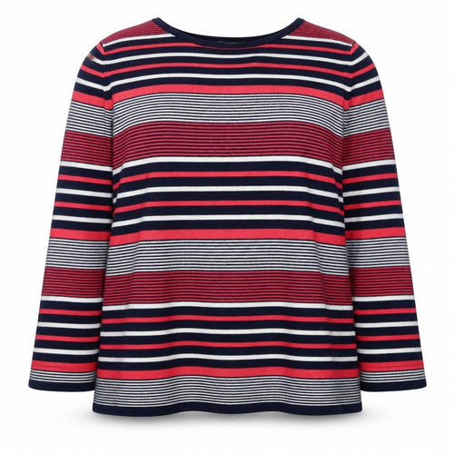 LOVE KNITWEAR Womens Multicoloured Round Neck Striped Acrylic Pullover Jumper Size 22