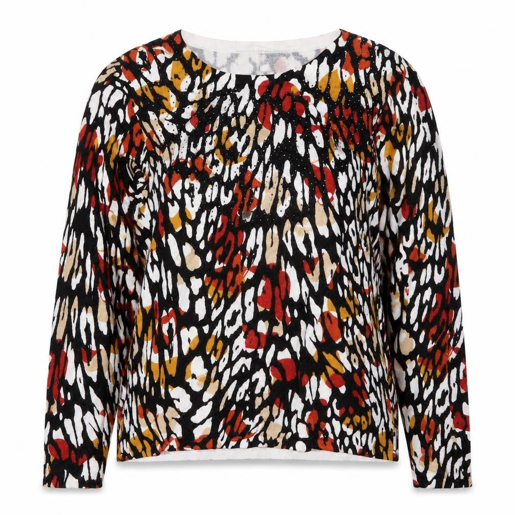 Front view of Mudflower women’s multicoloured viscose pullover sweatshirt, size S