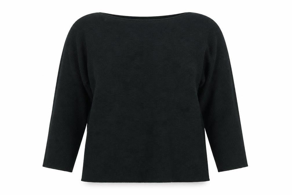 Front view of H&M women’s green round neck polyester jumper, size L