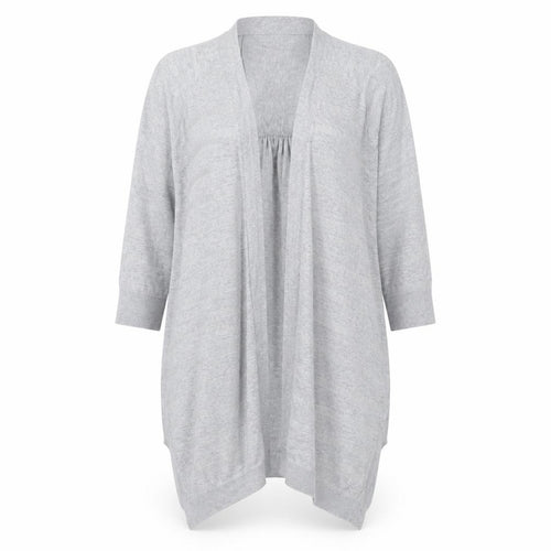 F&F Womens Grey Collared Striped Cotton Cardigan Jumper Size 12