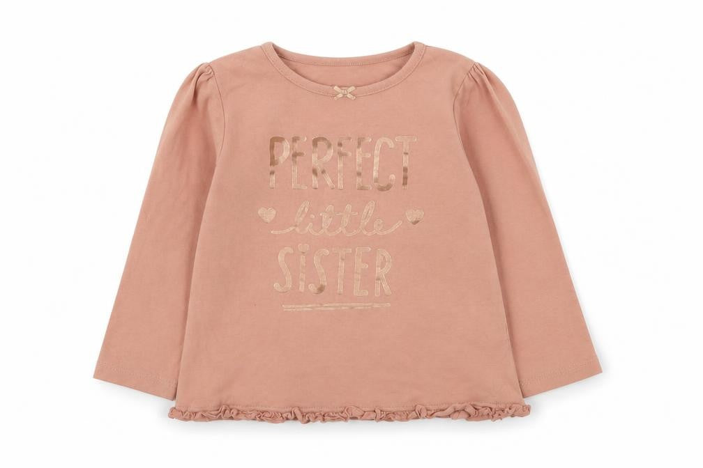 George Girls Pink  Cotton Basic T-Shirt Size 18-24 Months Round Neck  - Perfect Little Sister