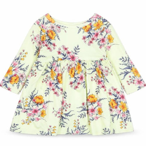 SheIn Baby Yellow Floral Polyester A-Line  Size 0-3 Months  Round Neck Pullover