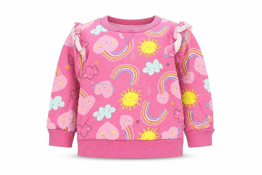 Front view of Studio Baby Pink 100% Cotton jumper, size 3-6, Months Pullover