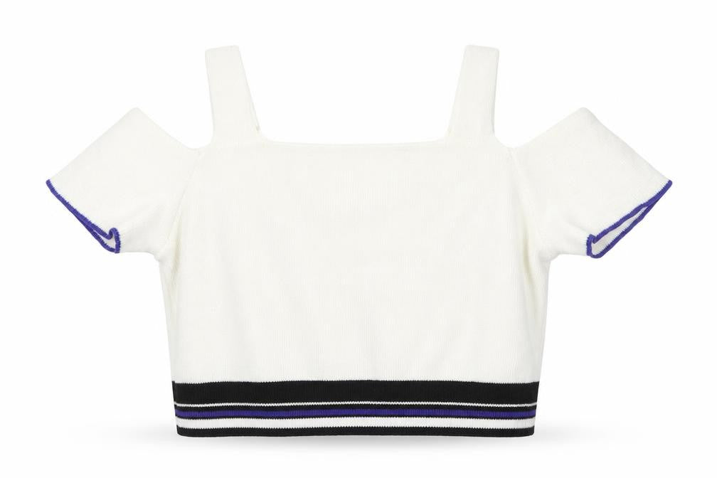 New Look Girls White Square Neck  Cotton Pullover Jumper Size 9 Years  Pullover - Cropped