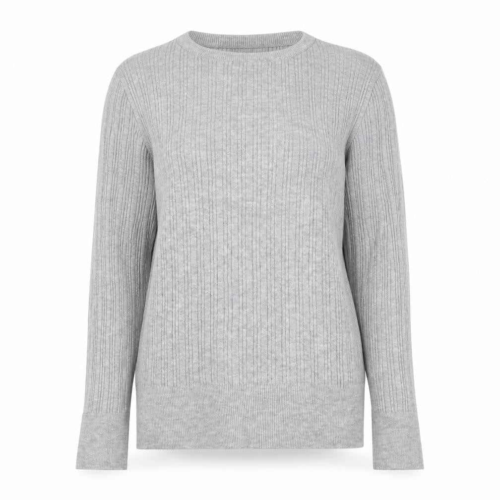 Front view of Primark women’s grey viscose pullover sweatshirt, size UK 12, pullover
