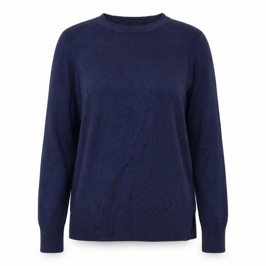 Front view of Atmosphere women’s blue acrylic pullover sweatshirt, size UK 12, pullover