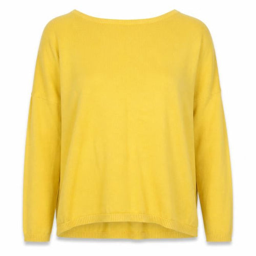 Lara Knit Womens Yellow Round Neck  Cotton Pullover Jumper Size S
