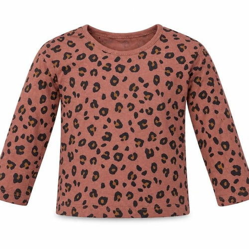 George Girls Brown Geometric Cotton Basic T-Shirt Size 12-18 Months Round Neck