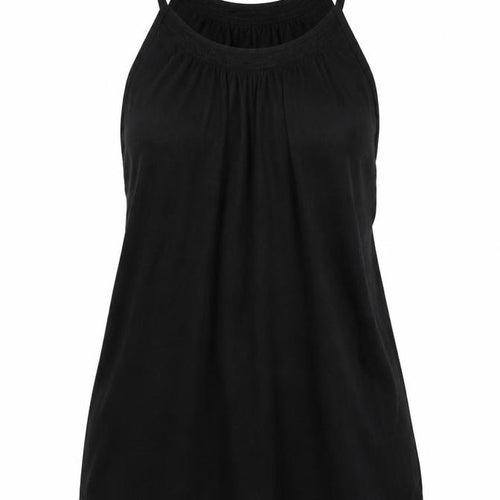 New Look Womens Black  Cotton Basic Tank Size 10 Roll Neck