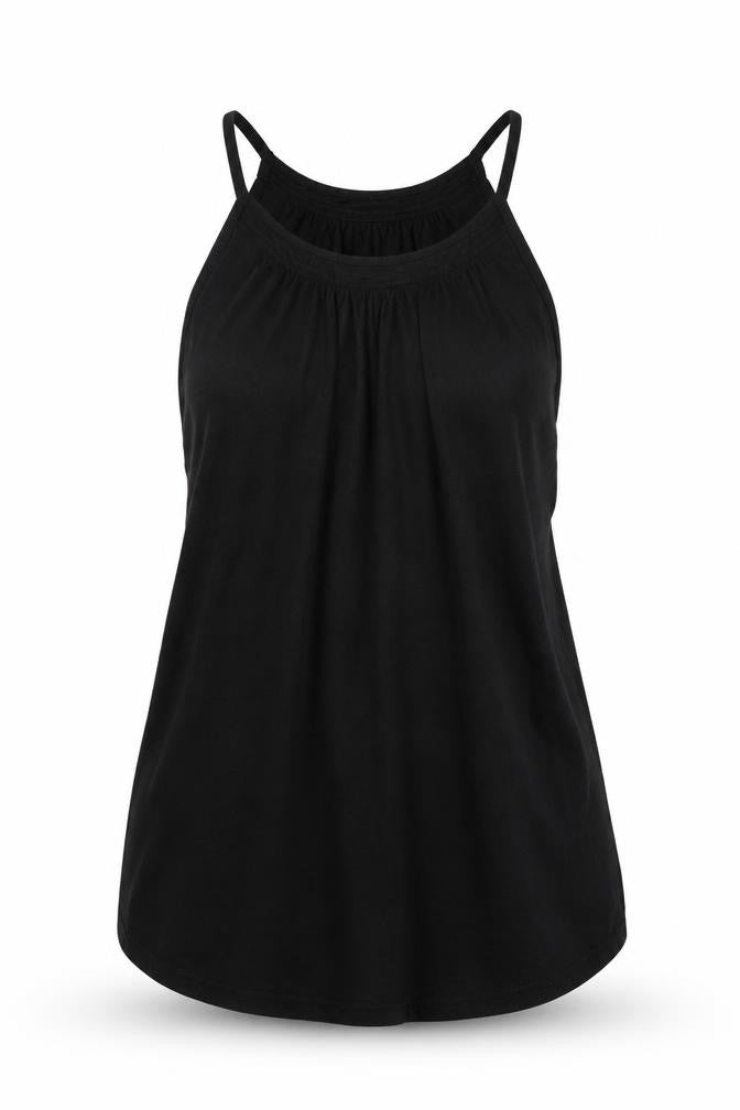 New Look Womens Black  Cotton Basic Tank Size 10 Roll Neck