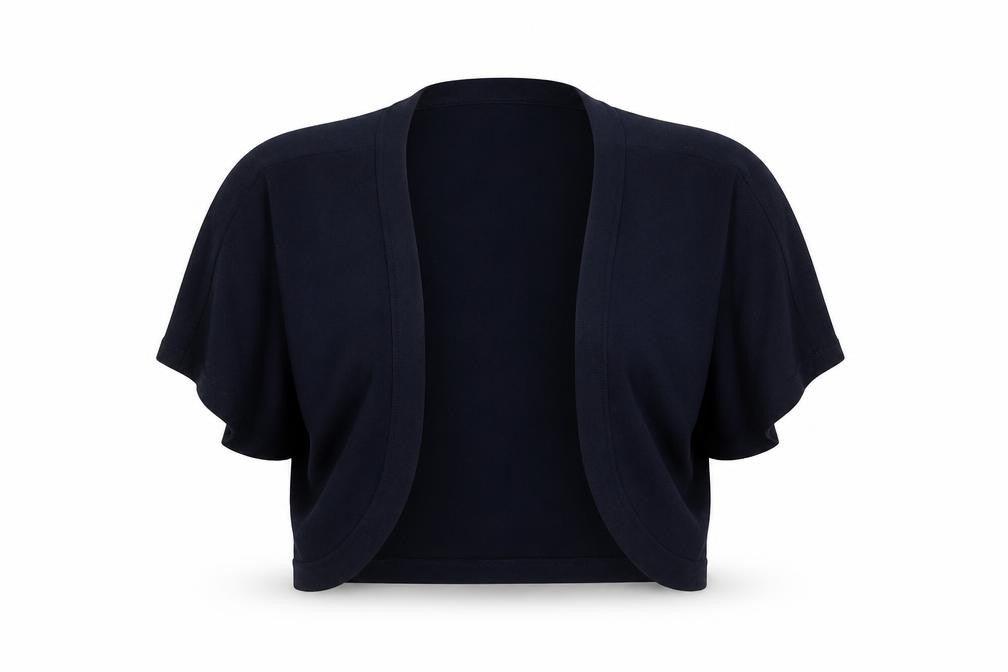 Front view of Monsoon women’s blue round neck polyester cardigan jumper, size M