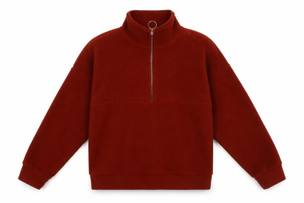 Front view of Primark women’s brown polyester pullover sweatshirt size 2xs zip