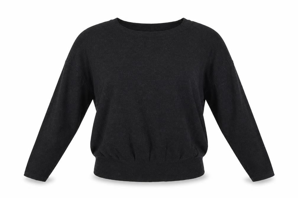 Front view of Next women’s grey scoop neck polyester jumper, size UK 6