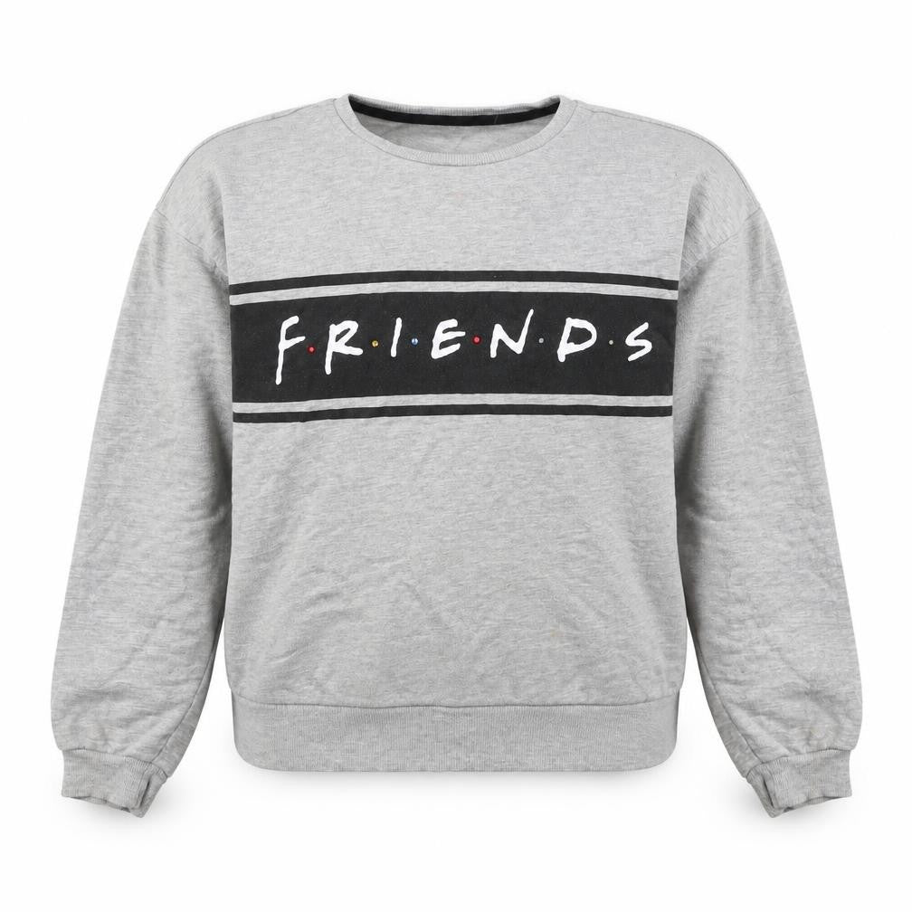 Front view of George girls’ grey cotton pullover sweatshirt, size 10-11, years pullover