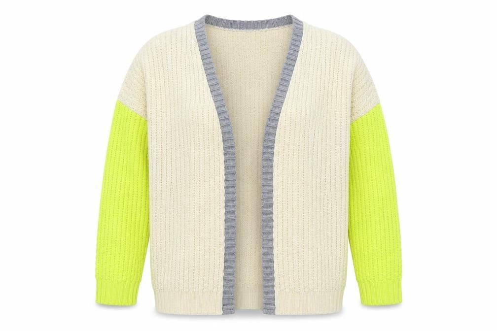 Primark Womens Beige V-Neck  Acrylic Cardigan Jumper Size 12