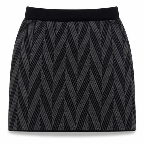 Kenar Womens Black Striped Acrylic A-Line Skirt Size L