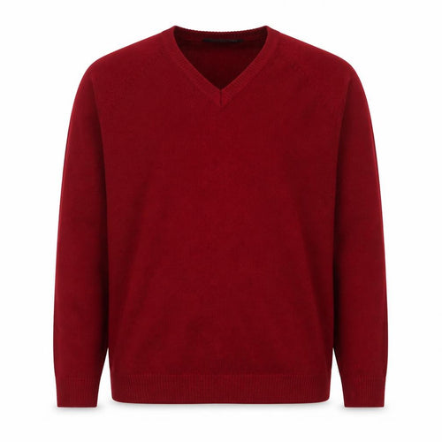 Southbay Mens Red V-Neck  Acrylic Pullover Jumper Size M