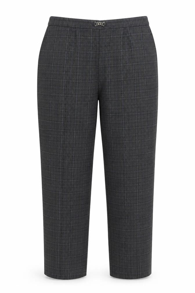 BM Womens Grey Plaid Polyester Trousers  Size 18 L27 in Regular
