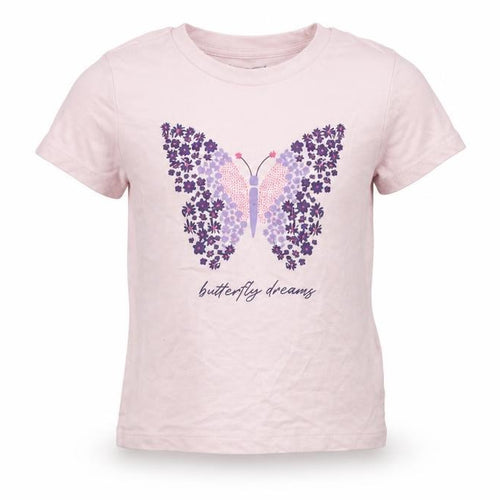 Very  Girls Purple  100% Cotton Basic T-Shirt Size 4-5 Years Round Neck  - Butterflies
