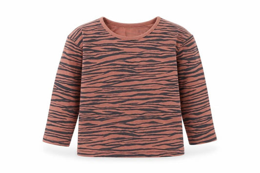 Front view of George girls’ pink animal print cotton basic casual, size 12-18, months round neck