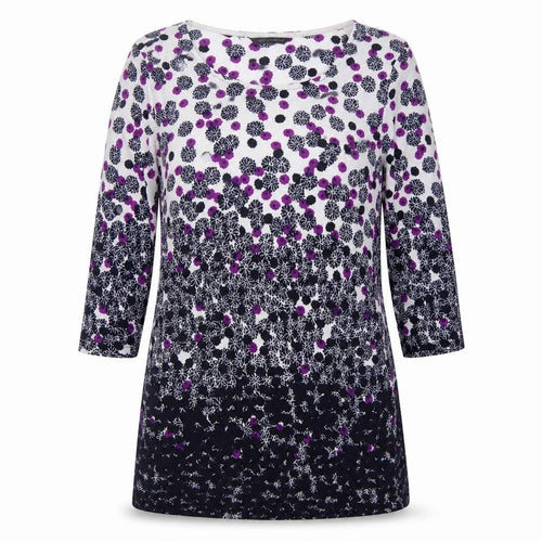 Marks and Spencer Womens Blue Round Neck Floral Polyester Pullover Jumper Size 14