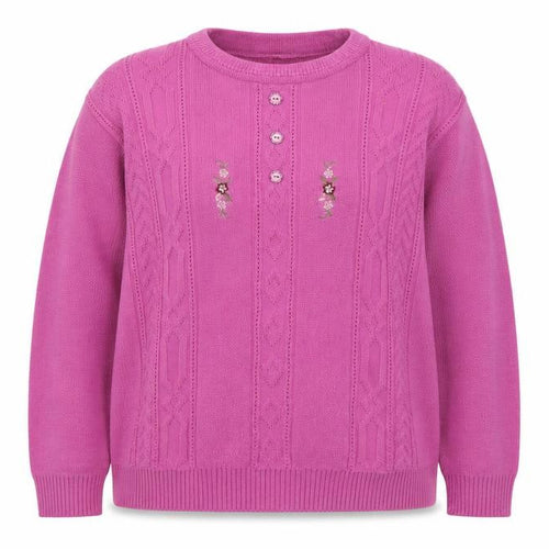 Merry Gold Womens Pink Crew Neck  Acrylic Pullover Jumper Size S   - Flowers
