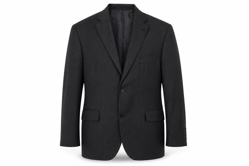 Front view of Marks & Spencer men’s grey polyester jacket suit jacket, size 44