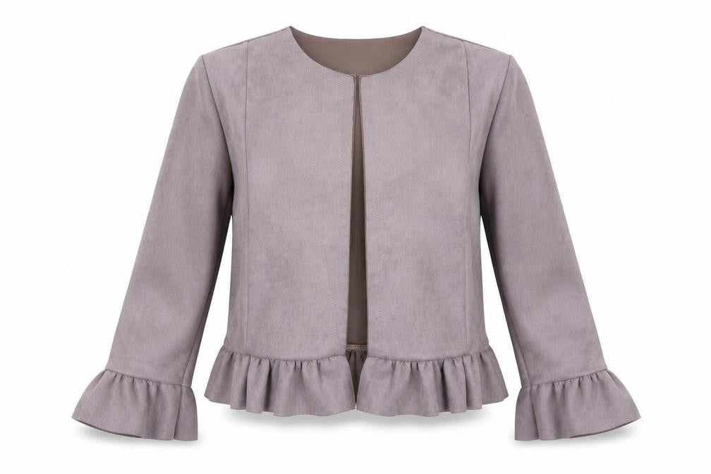 Front view of Prague women’s purple jacket, size UK 10
