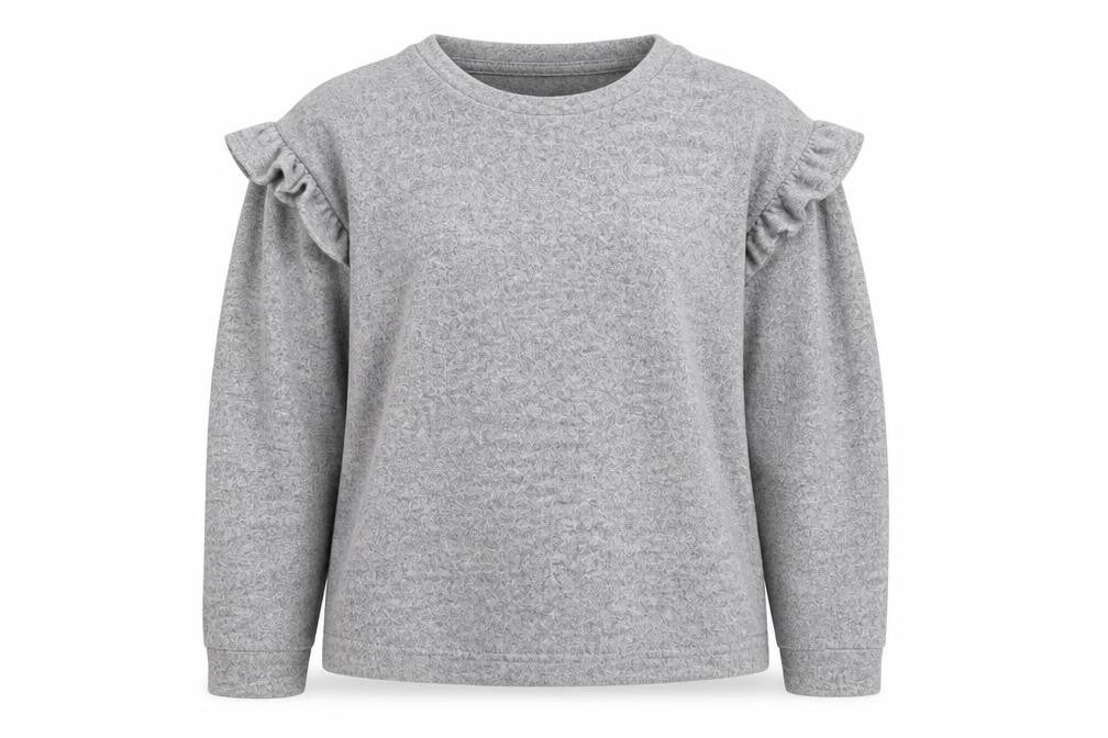 Front view of New Look women’s grey round neck viscose jumper, size M