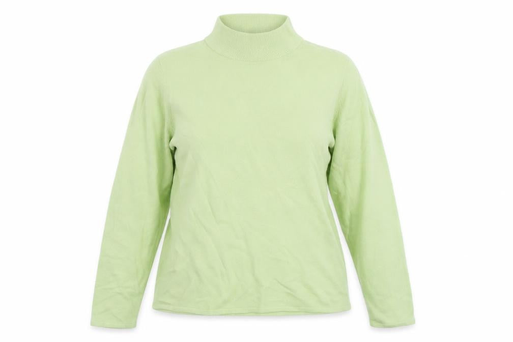 Bonmarché Womens Green High Neck  Acrylic Pullover Jumper Size M