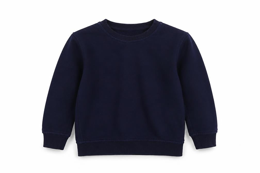 Front view of George boys’ blue cotton pullover sweatshirt, size 2-3, years pullover