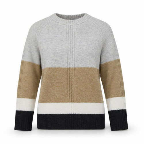 Marks and Spencer Womens Grey Crew Neck  Acrylic Pullover Jumper Size S   - Colourblock