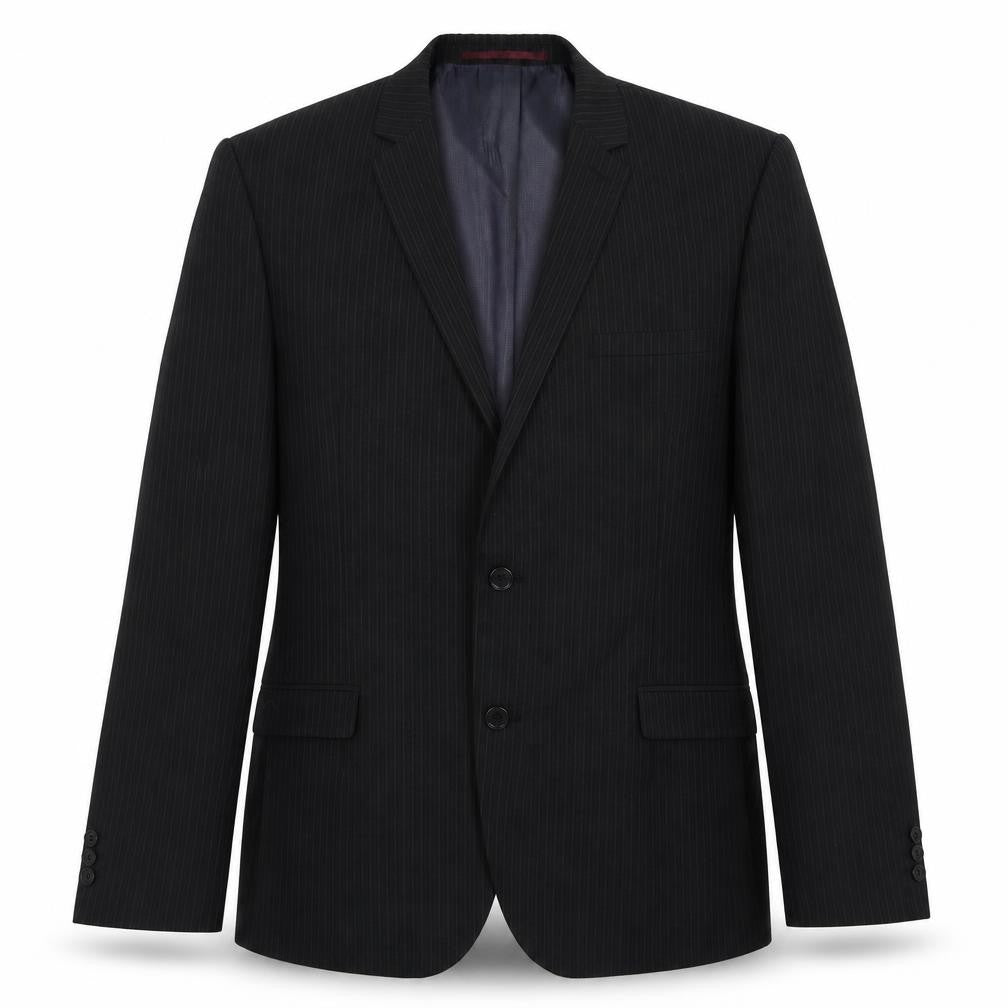 Front view of Next men’s black striped jacket suit jacket, size 44