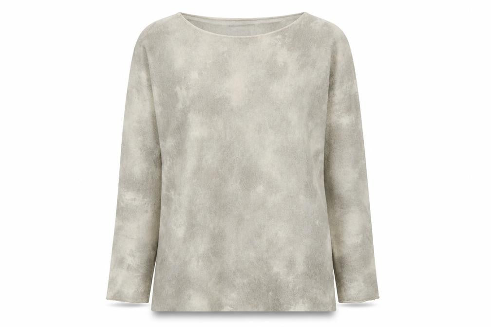 Front view of Bianco&Blue women’s grey viscose basic t-shirt, size S, round neck