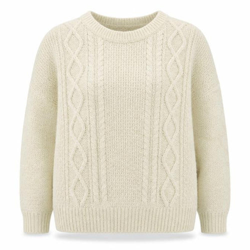 Amara Reya Womens Beige Round Neck  Acrylic Pullover Jumper Size 12