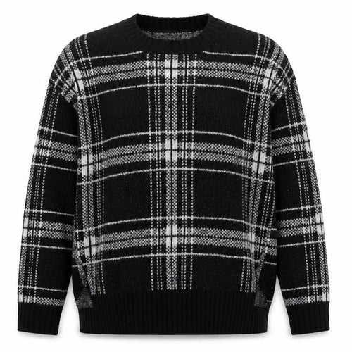 Marks and Spencer Womens Multicoloured Round Neck Plaid Acrylic Pullover Jumper Size M