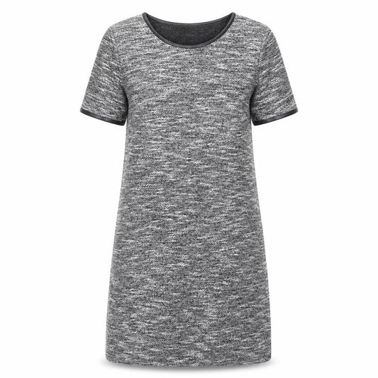 Front view of Quiz women’s grey polyester a-line, size UK 10, crew neck pullover