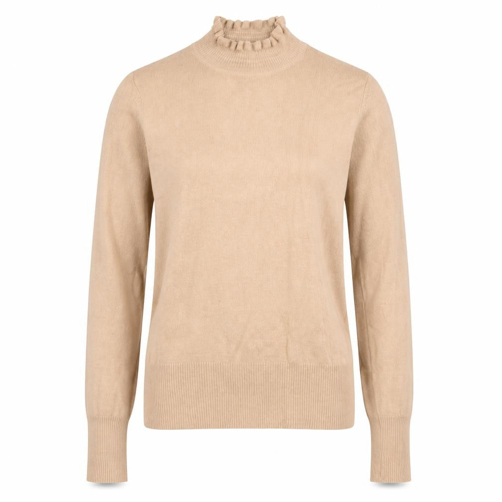 Front view of River Island women’s orange high neck viscose jumper, size UK 10