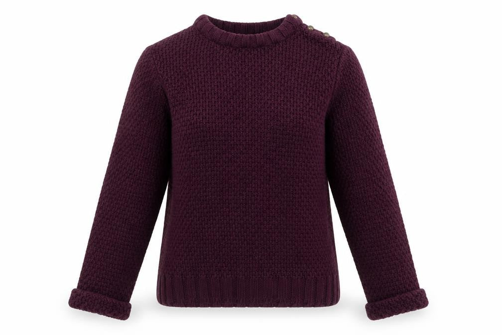 Front view of Next women’s purple crew neck cotton jumper, size UK 10