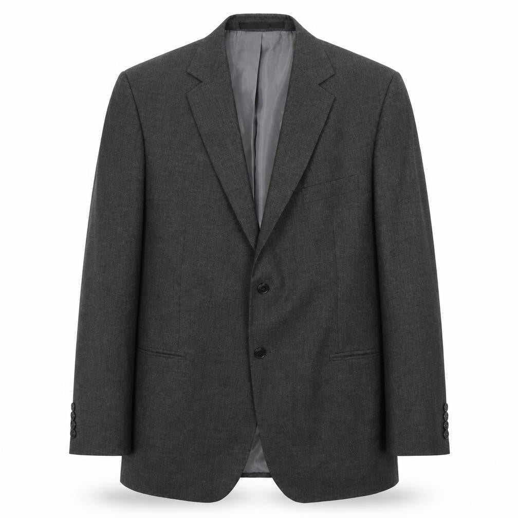 Front view of Marks & Spencer men’s grey polyester jacket suit jacket, size M