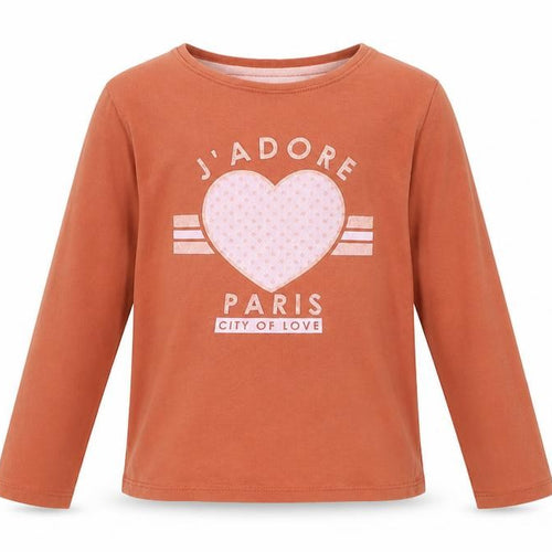 Primark Girls Orange  Cotton Basic T-Shirt Size 7-8 Years Off the Shoulder Pullover - J'adore