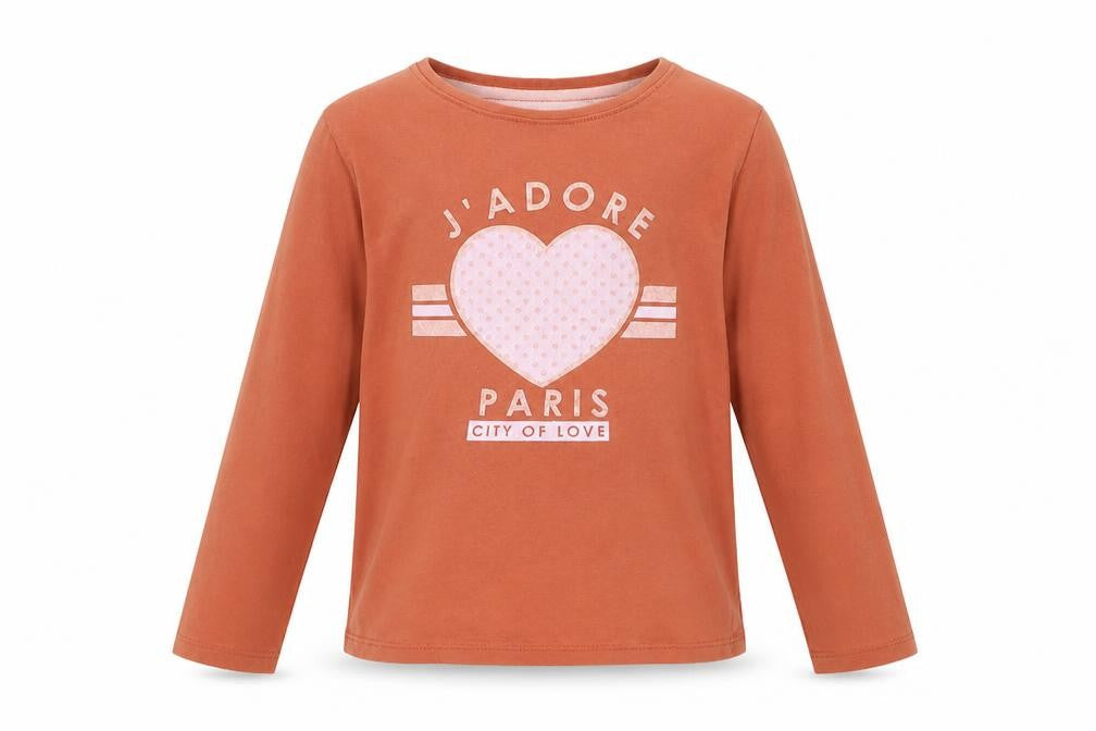 Primark Girls Orange  Cotton Basic T-Shirt Size 7-8 Years Off the Shoulder Pullover - J'adore