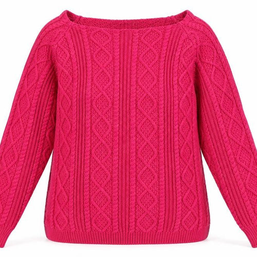 Tru Collection Womens Pink Boat Neck  Cotton Pullover Jumper Size M