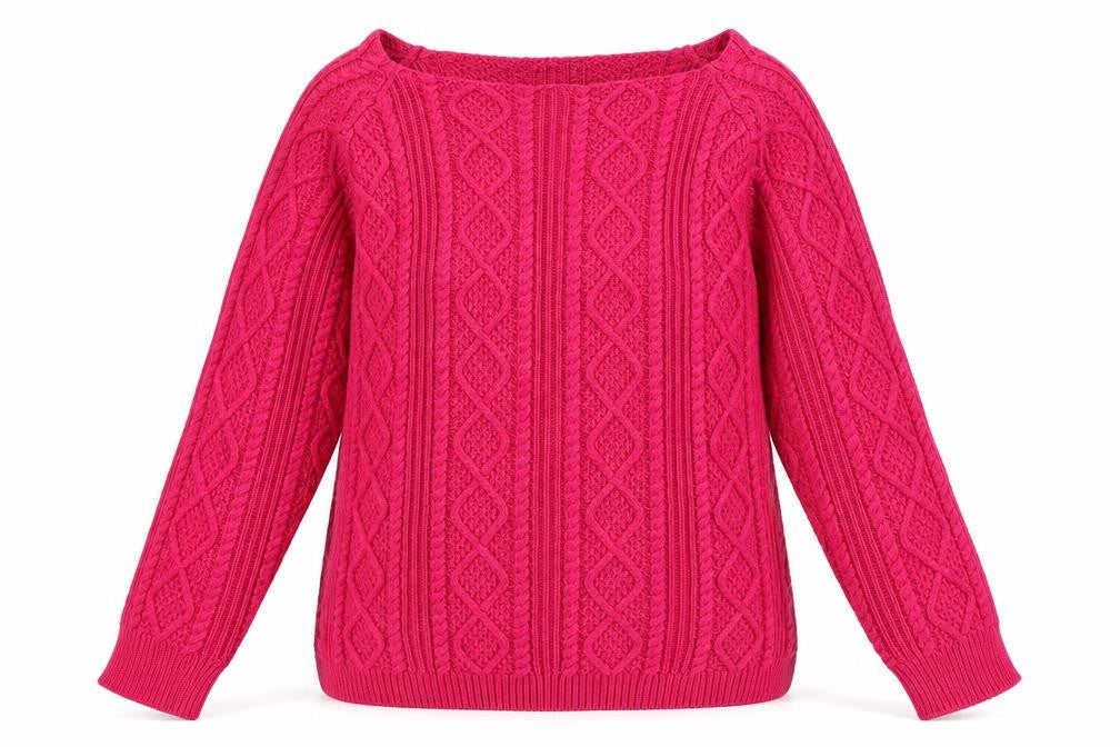 Tru Collection Womens Pink Boat Neck  Cotton Pullover Jumper Size M
