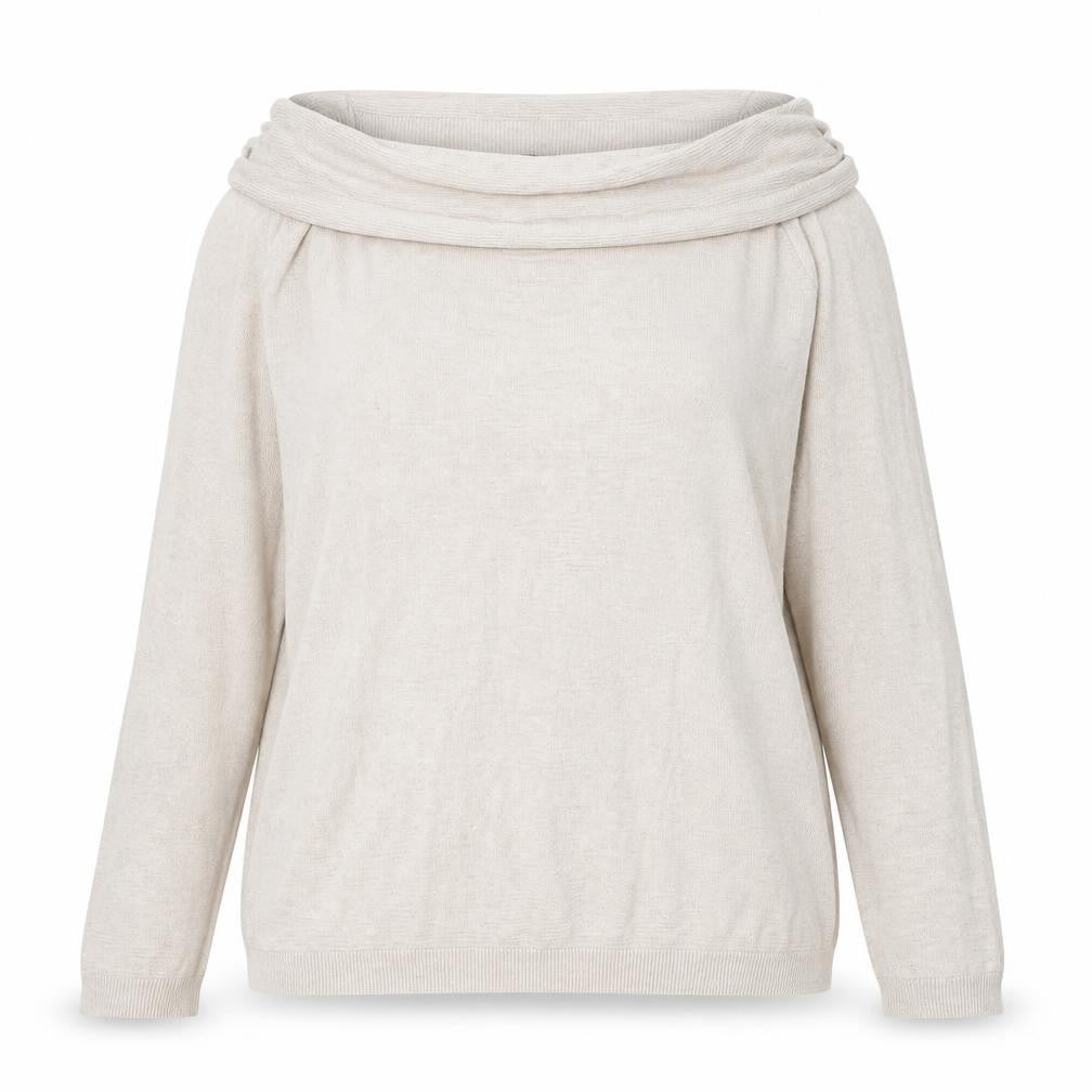 Front view of Dorothy Perkins women’s beige roll neck polyester jumper, size UK 16