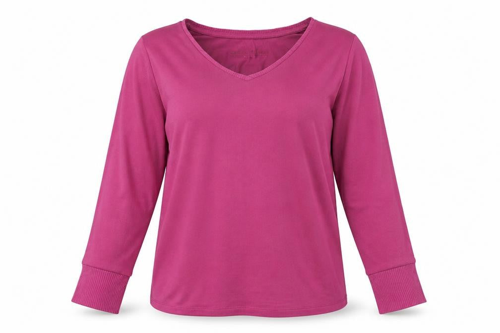 Carole Hochman Womens Purple Round Neck  Polyester Pullover Jumper Size M