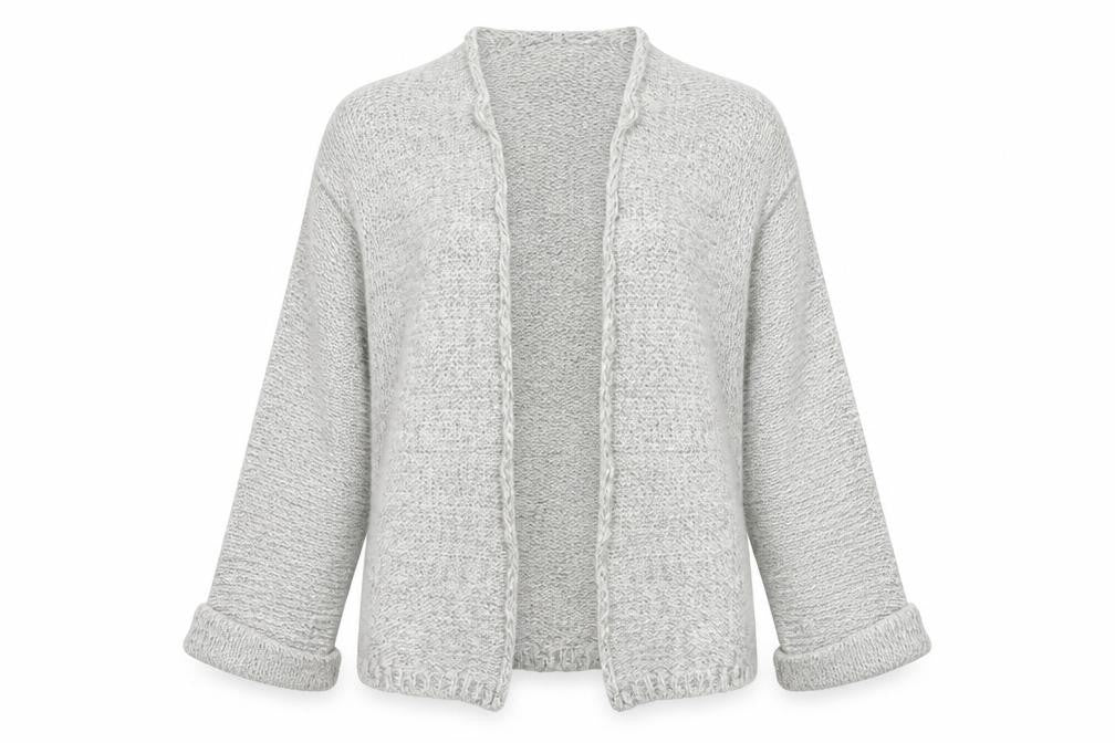 New Look Womens Grey Round Neck  Acrylic Cardigan Jumper Size M