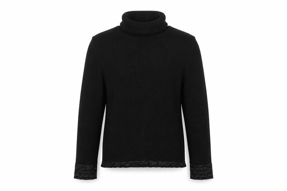 Adams Girls Black Roll Neck  Cotton Pullover Jumper Size 10 Years  Pullover