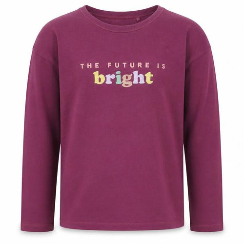 NEXT Girls Purple  Cotton Pullover T-Shirt Size 9 Years Crew Neck Pullover - The Future Is Bright